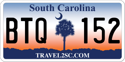 SC license plate BTQ152