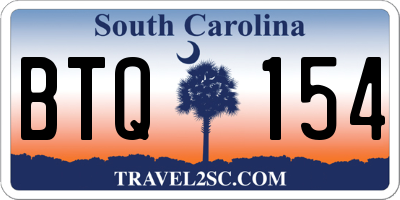 SC license plate BTQ154