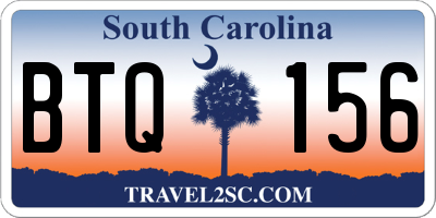 SC license plate BTQ156