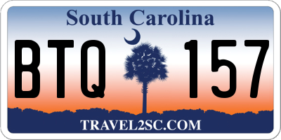 SC license plate BTQ157
