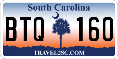 SC license plate BTQ160