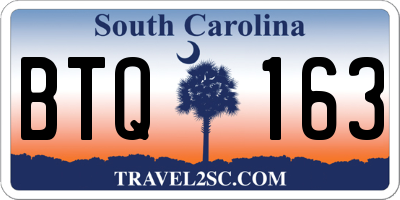 SC license plate BTQ163