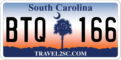 SC license plate BTQ166