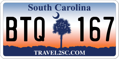SC license plate BTQ167