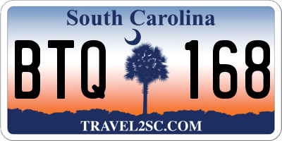 SC license plate BTQ168