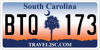 SC license plate BTQ173