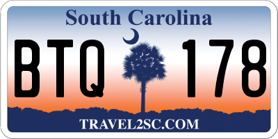 SC license plate BTQ178