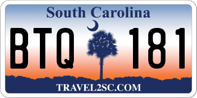 SC license plate BTQ181