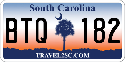 SC license plate BTQ182