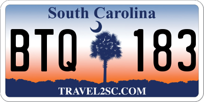 SC license plate BTQ183