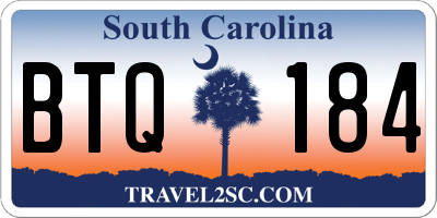 SC license plate BTQ184