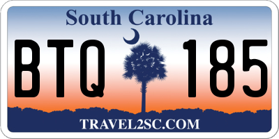 SC license plate BTQ185