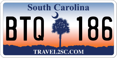 SC license plate BTQ186