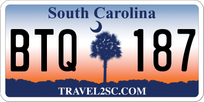 SC license plate BTQ187