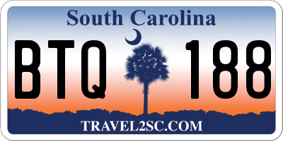 SC license plate BTQ188