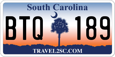 SC license plate BTQ189