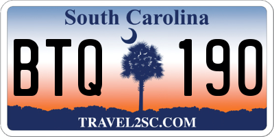 SC license plate BTQ190