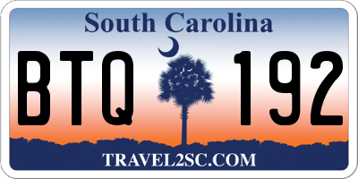 SC license plate BTQ192