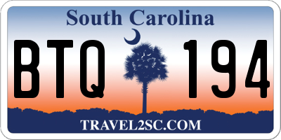SC license plate BTQ194