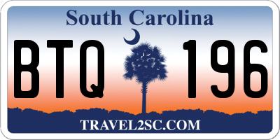 SC license plate BTQ196