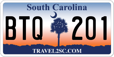 SC license plate BTQ201