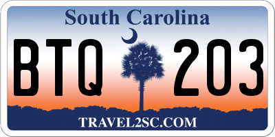 SC license plate BTQ203