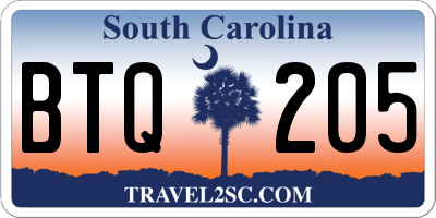SC license plate BTQ205
