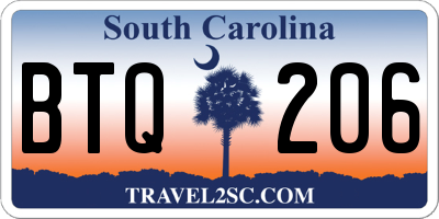 SC license plate BTQ206