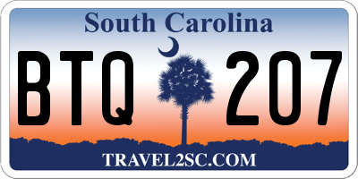 SC license plate BTQ207