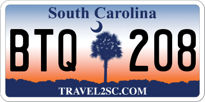 SC license plate BTQ208