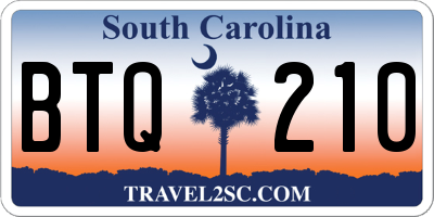 SC license plate BTQ210