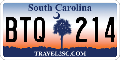 SC license plate BTQ214