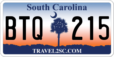 SC license plate BTQ215