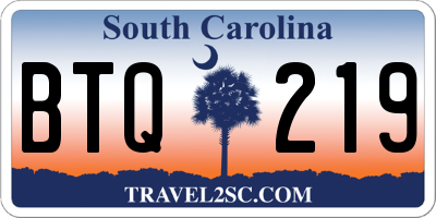 SC license plate BTQ219