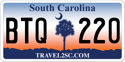 SC license plate BTQ220