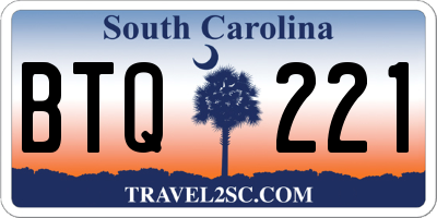 SC license plate BTQ221