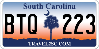 SC license plate BTQ223