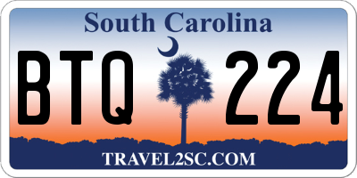 SC license plate BTQ224