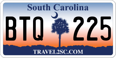 SC license plate BTQ225