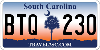 SC license plate BTQ230