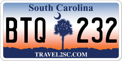 SC license plate BTQ232