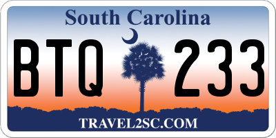SC license plate BTQ233