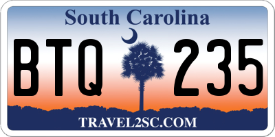 SC license plate BTQ235