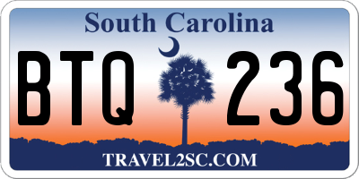 SC license plate BTQ236