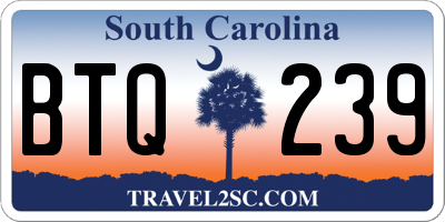 SC license plate BTQ239