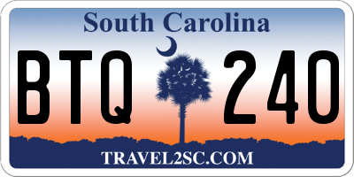 SC license plate BTQ240