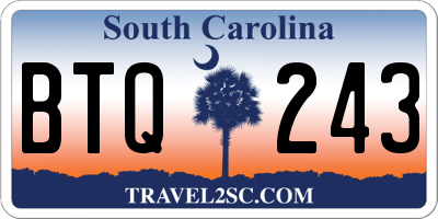 SC license plate BTQ243