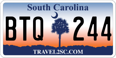 SC license plate BTQ244