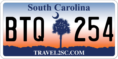 SC license plate BTQ254