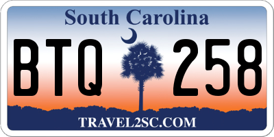 SC license plate BTQ258